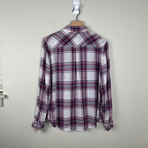 Rails Charli Linen Blend Raspberry Coast White Top - Picture 3 of 6